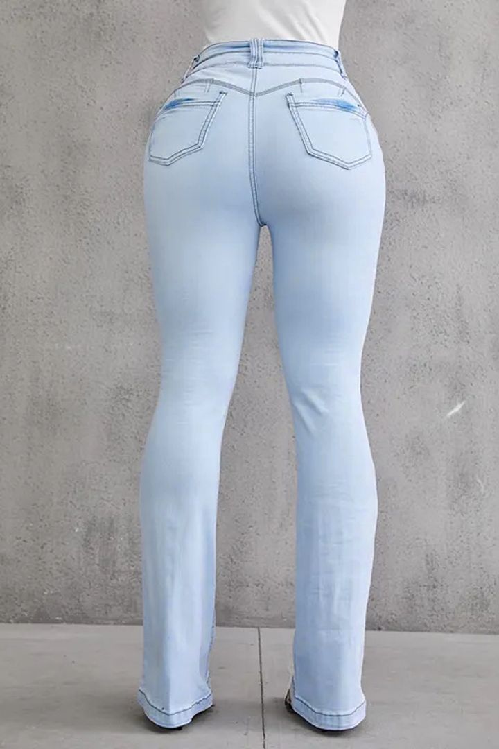 2024 Button Front Butt Lifting Flare Jeans