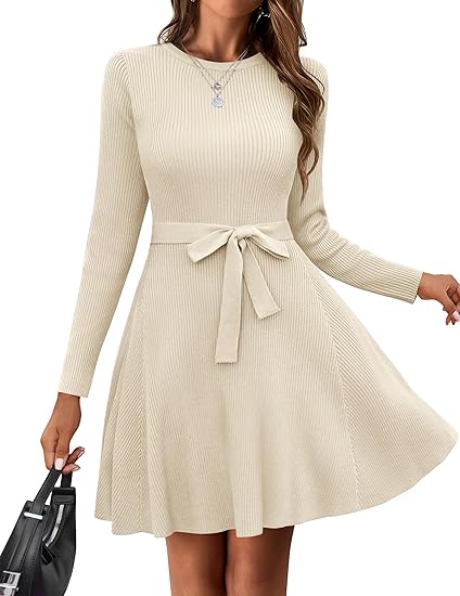 Women's Ribbed Knit Pullover Sweater Dress (Buy 2 Free Shipping)