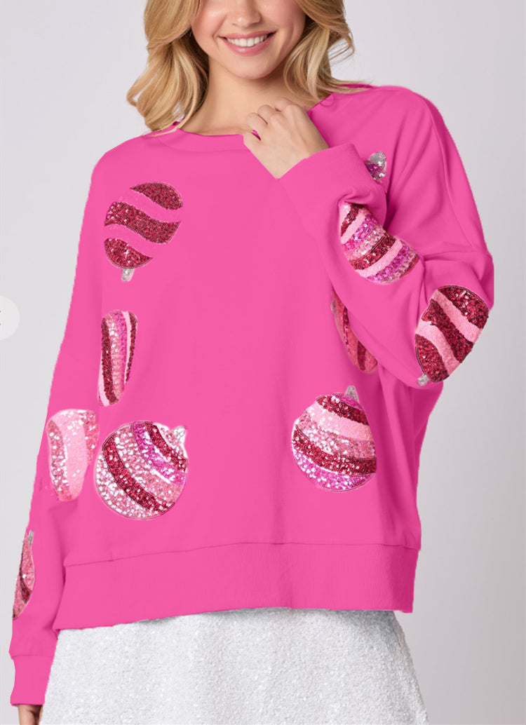 Women's Oversized Sequin Patch Sweatshirt (Buy 2 Free Shipping)