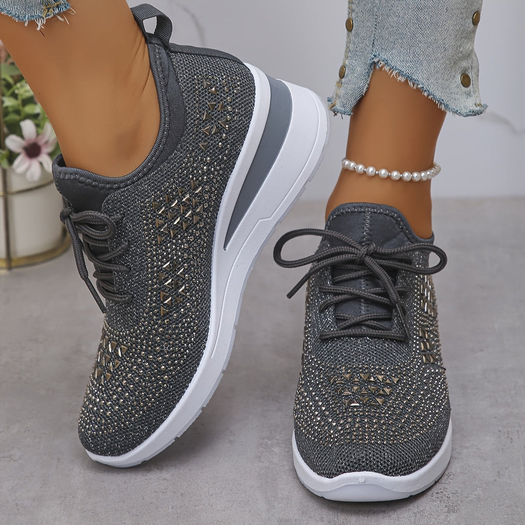 🔥Last Day Promotion 70% OFF - Women's Casual Fashion Breathable Rhinestone-Embellished Orthopaedic Sneakers