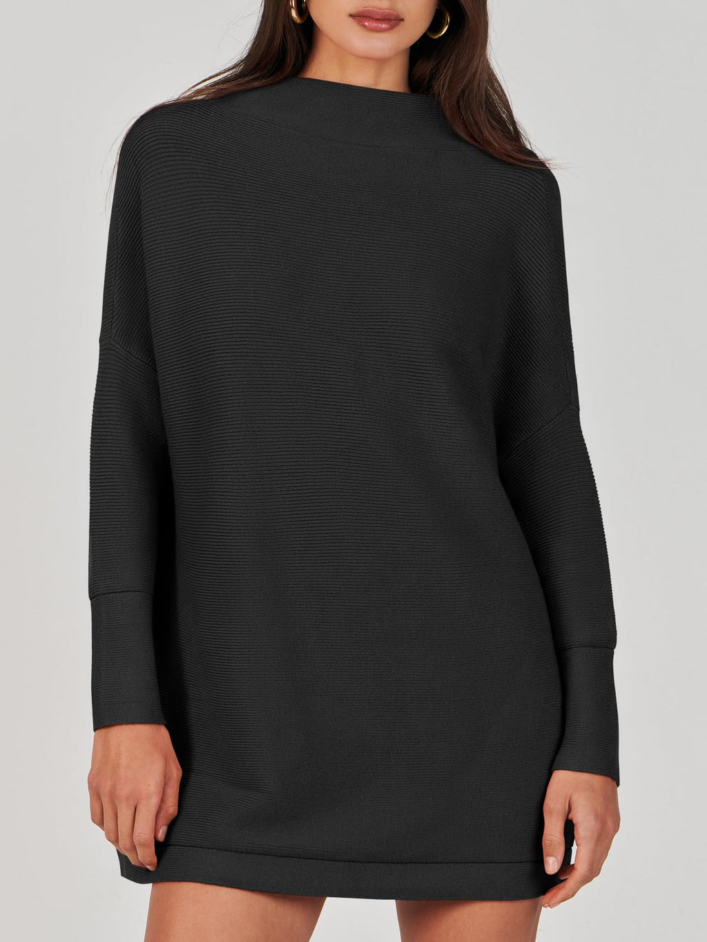 Women's Mock Neck Slouchy Knit Tunic Sweaters (Buy 2 Free Shipping)