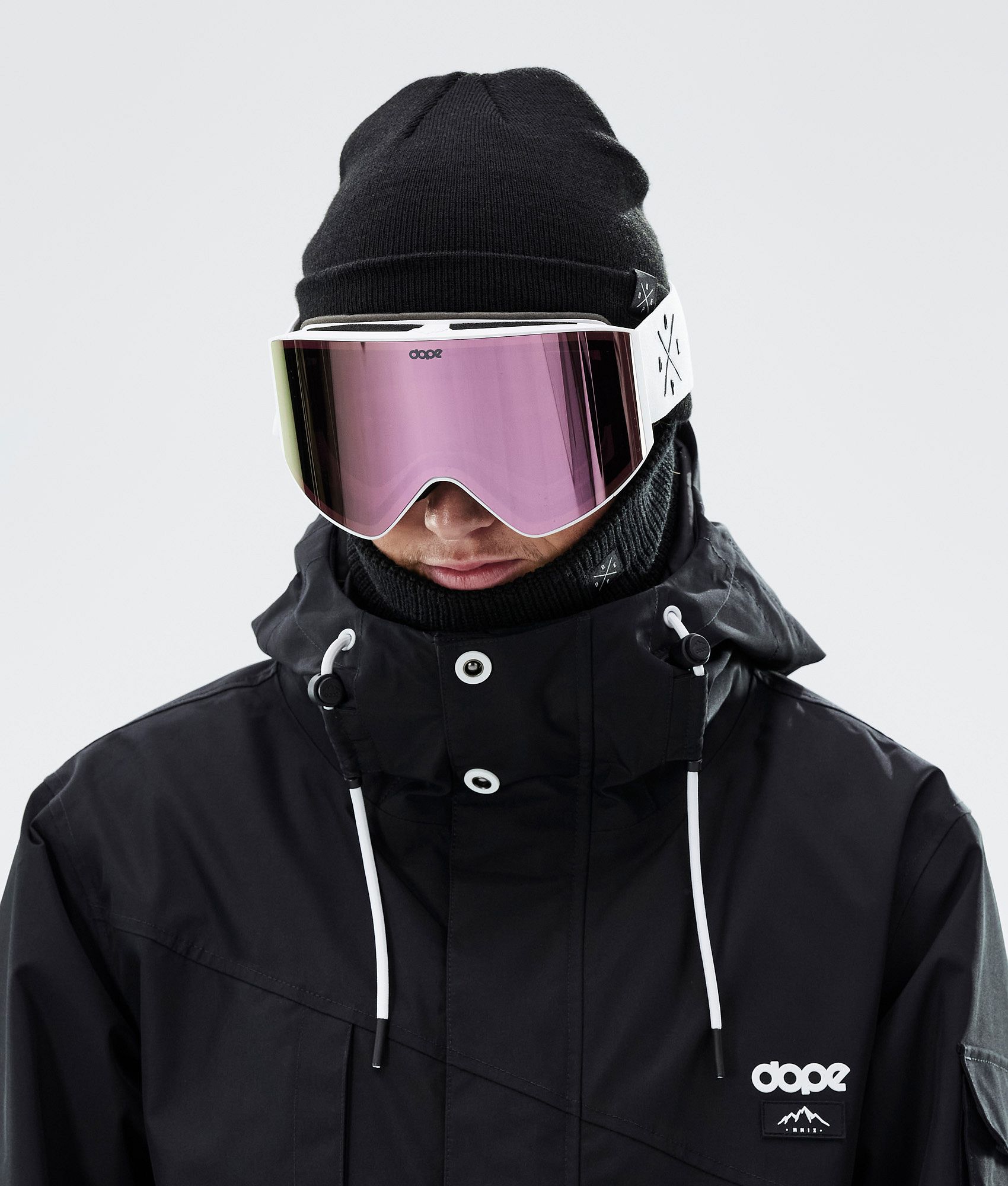 Ski Goggles White W/White Champagne Mirror