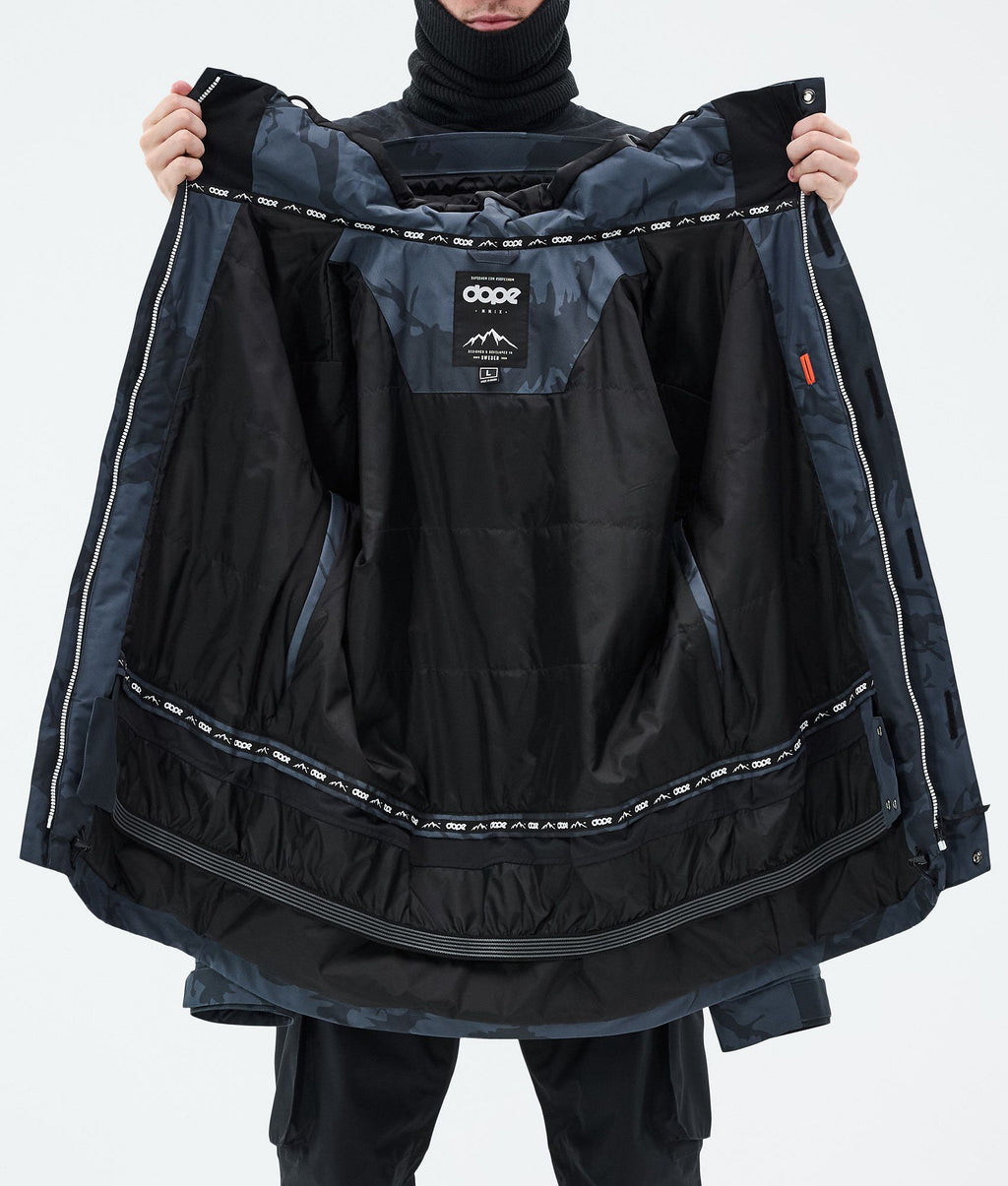 Snowboard Jacket For Men Metal Blue Camo