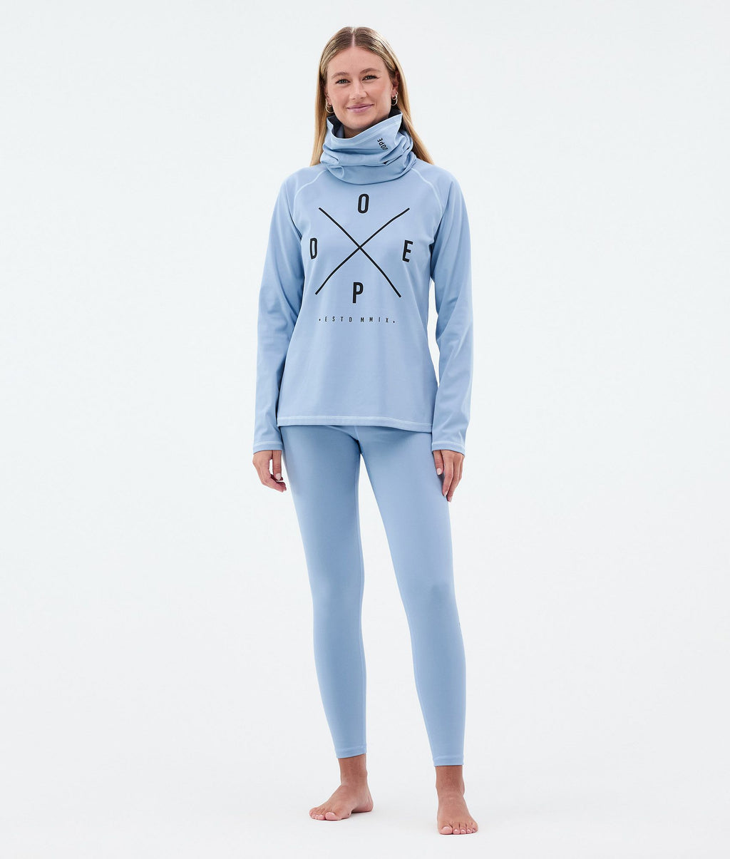 Base Layer Top For Women 2X-Up Light Blue