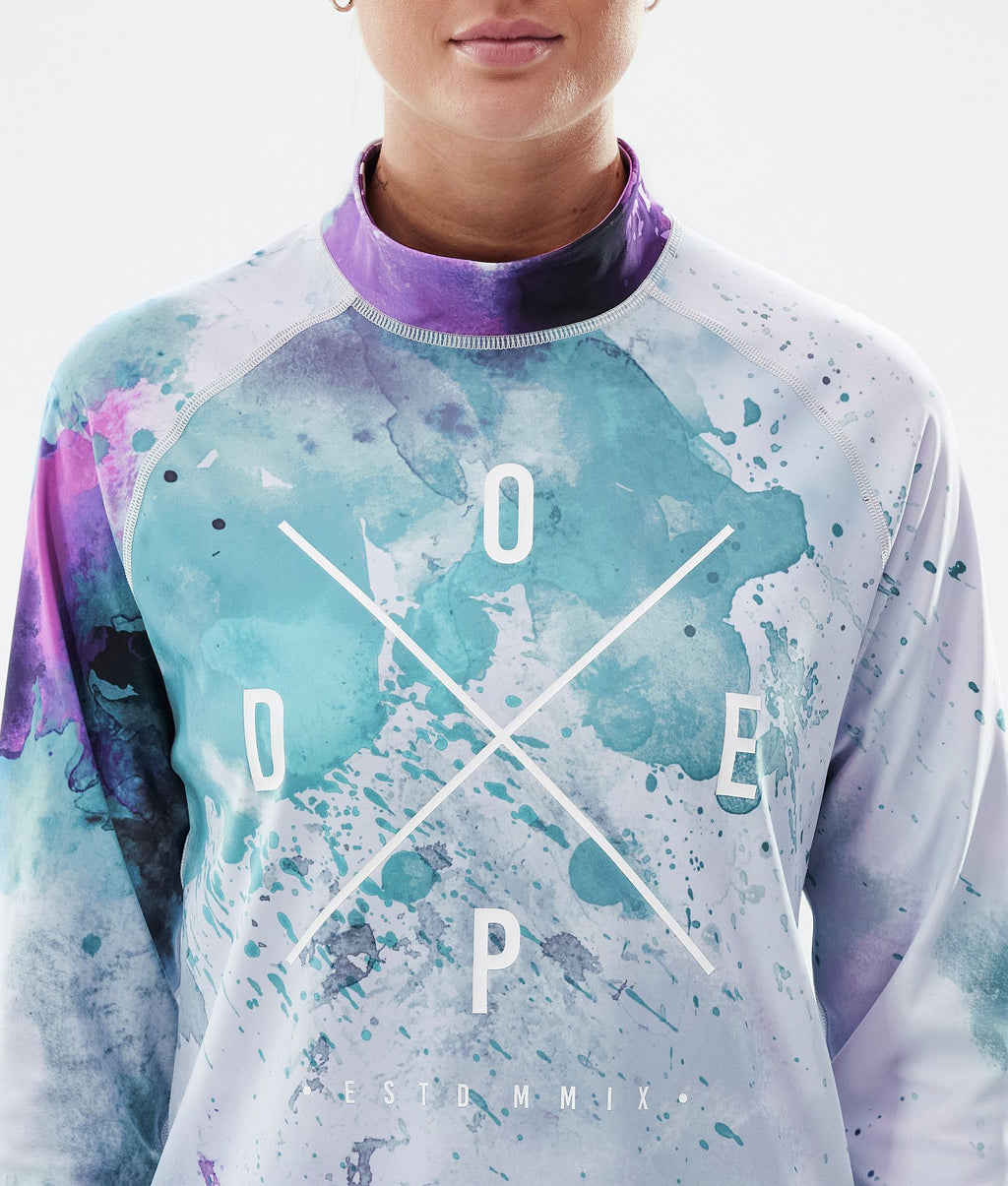 Base Layer Top For Women 2X-Up Spray Green Grape