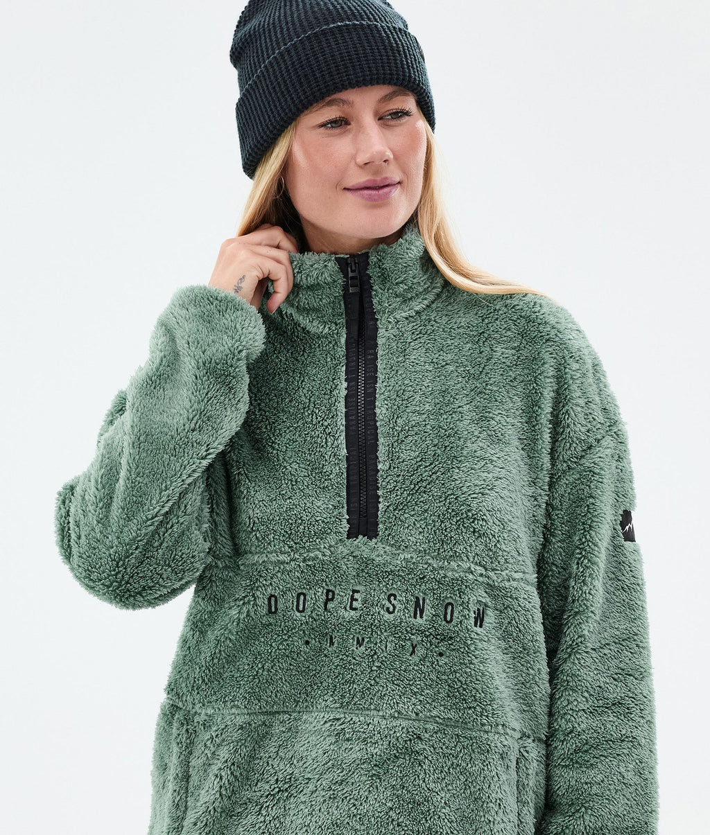 Fleece Sweater For Women Faded Green