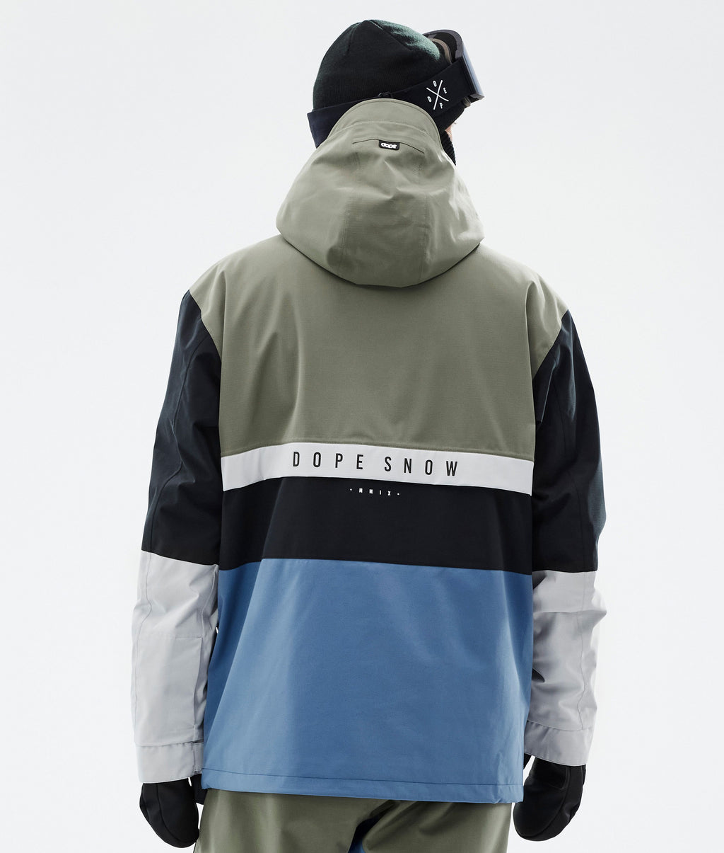 Snowboard Jacket For Men Greenish/Light Grey/Black/Blue Steel