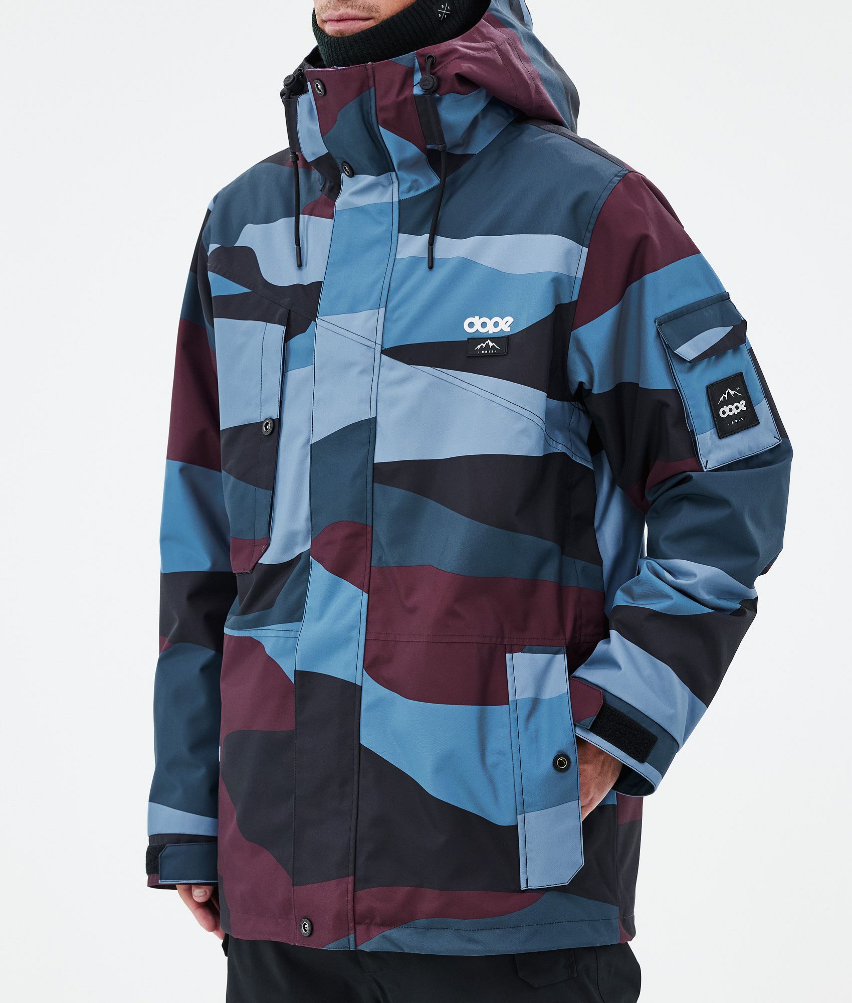Snowboard Jacket For Men Shards Burgundy Blue