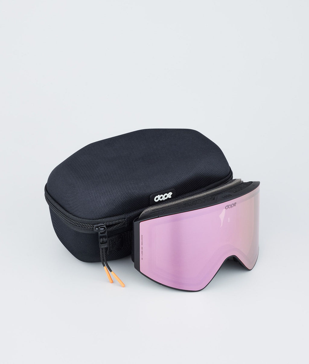 Ski Goggles Black/Pink Mirror