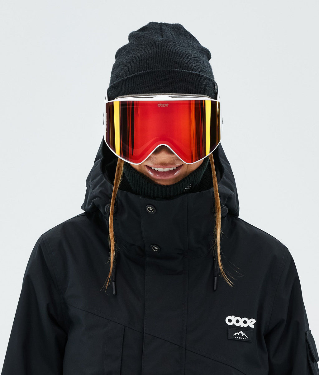 Ski Goggles White/Red Mirror