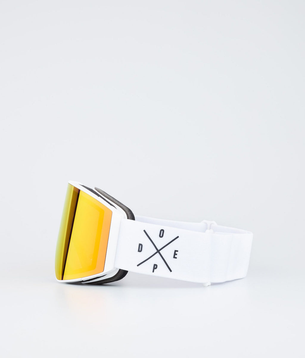 Ski Goggles White/Red Mirror