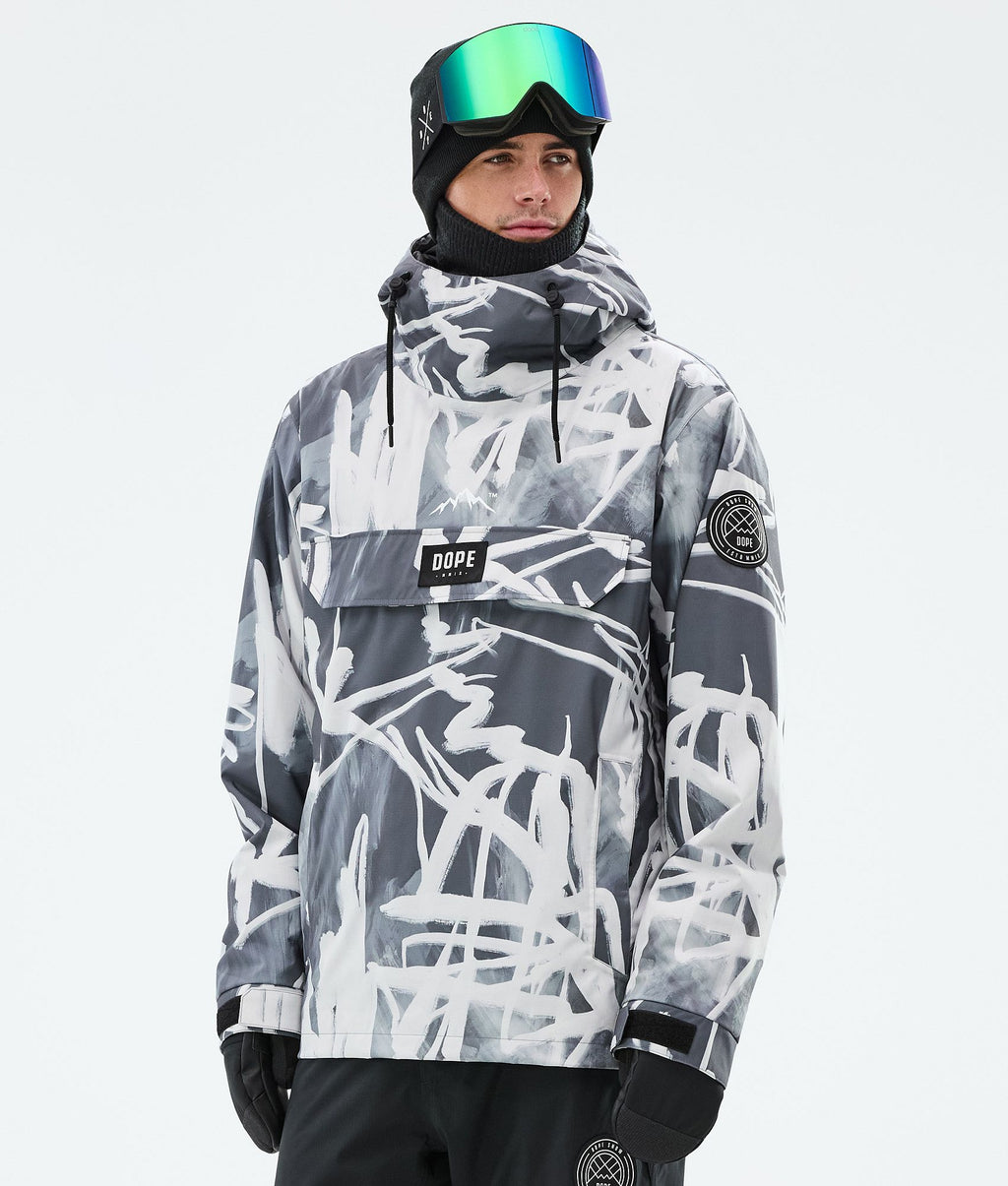 Snowboard Jacket For Men Scribble Black