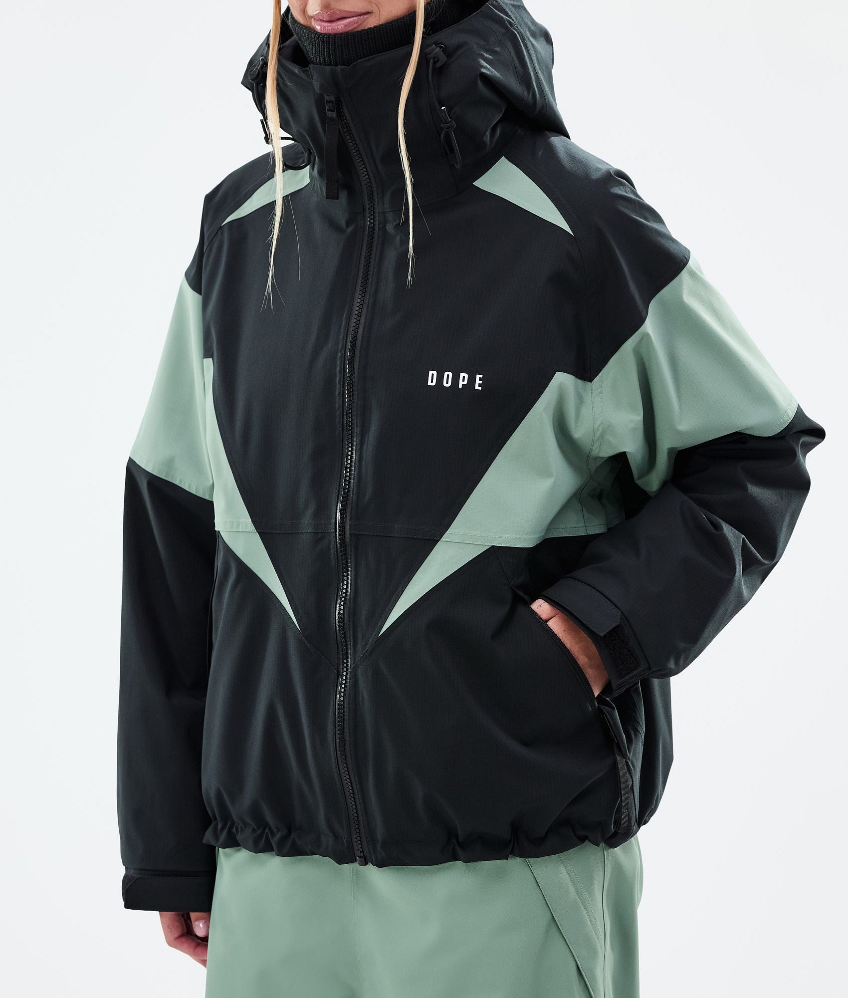 Snowboard Jacket For Women Spike Black/Faded Green