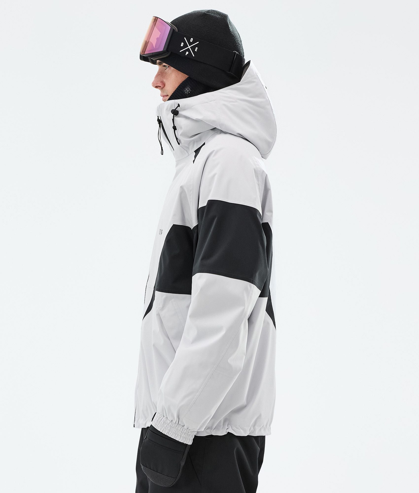 Snowboard Jacket For Men Spike Light Grey/Black