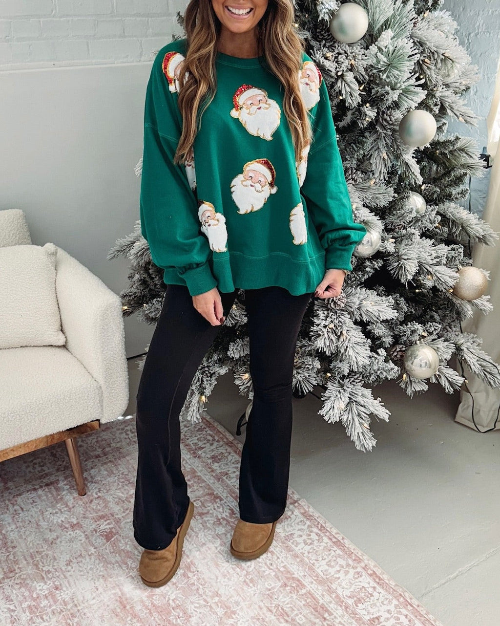 Women's Oversized Sequin Santa Pullover (Buy 2 Free Shipping)