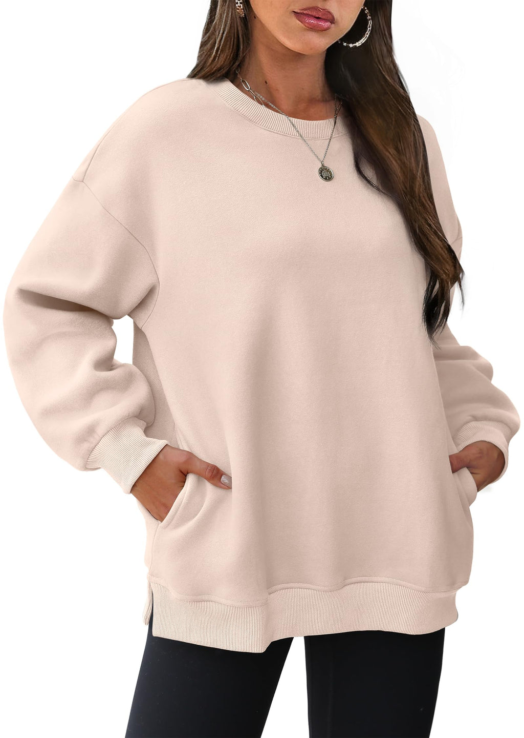 Women's Oversized Crewneck Sweatshirts with Pockets (Buy 2 Free Shipping)
