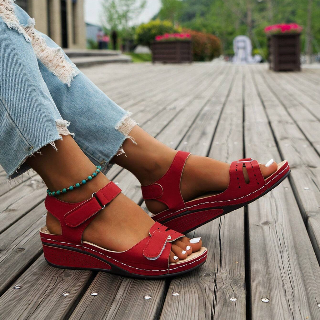 LOOP ANKLE STRAP WEDGE SPORT SANDALS