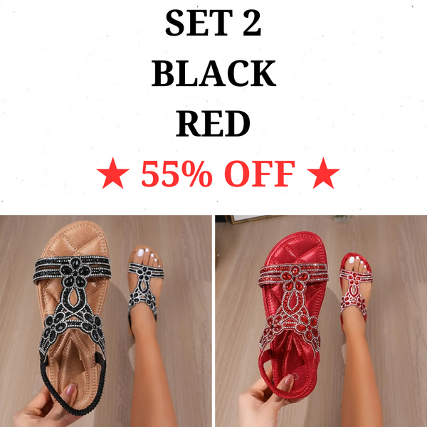 🔥Last Day Promotion 70% OFF🔥 Vintage Women's Sandals - Comfortable Slip-On Flats with Open Toe Design