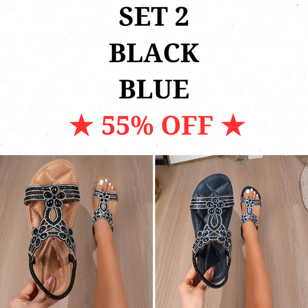 🔥Last Day Promotion 70% OFF🔥 Vintage Women's Sandals - Comfortable Slip-On Flats with Open Toe Design